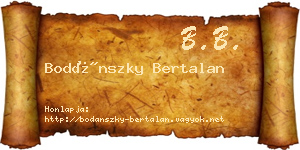 Bodánszky Bertalan névjegykártya